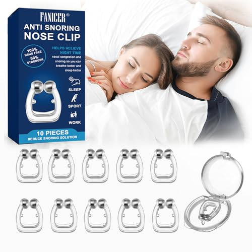 10 Clip Nasales Anti Ronquidos, Dispositivo Anti-Ronquidos Nocturnos, Dilatadores Nasales Anti-Ronquidos, Equipos reutilizables para ronquidos, Mejora La RespiracióN, Ayudar a Dormir