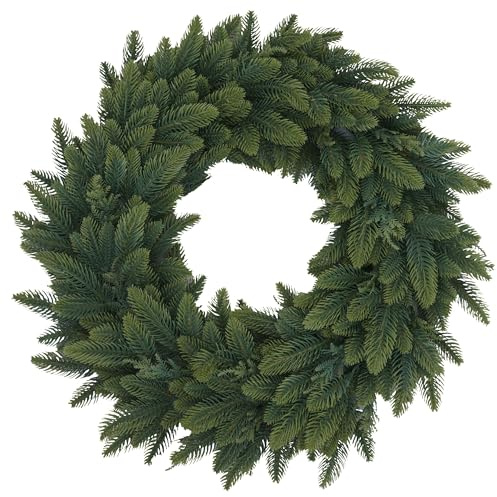 Mendler Künstlicher Kranz HWC-O98 Ø 45cm - grüne Tanne | Türkranz, Tischkranz, Deko, künstlich