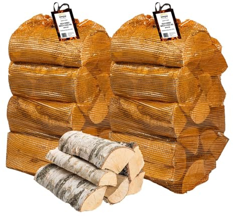 simpa 80L (25kg Approx) Kiln Dried Birch Hardwood Firewood Logs, Perfect for Open fires, Wood Burning Stoves, Log Burners, Campfires, Fire Pits