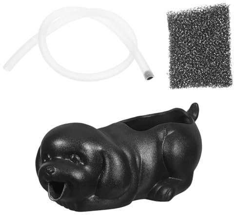 Toyvian Fontaine Céramique Chien Décorative pour Bassin Extérieur Cascade Écologique Céramique Résistante avec Statue de Chien Ludique et Filtration Naturelle pour Aquarium et Jardin