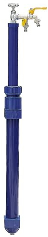 Colonna d'acqua da giardino indipendente, fontana da esterno da 150 cm con PVC resistente al gelo e acciaio inossidabile, valvola di scarico per cortile, patio e giardino