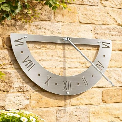 DanDiBo 96687 Horloge solaire de jardin en acier inoxydable 70 cm Orientable Résistante aux intempéries Moderne