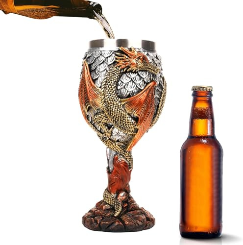 Générique Verre à vin dragon, calice à vin, médiévaux en acier inoxydable, médiévaux créatifs et polyvalents pour boire ou se rassembler quotidiennement
