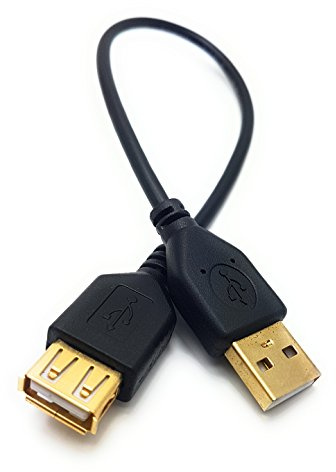 MainCore 25cm Long Gold Plated USB 2.0 Male to Female Extension Cable Lead (Available in 0.15m, 0.25m, 0.30m, 0.50m, 1m, 1.2m, 1.8m, 2m, 3m, 5m) (0.25m)