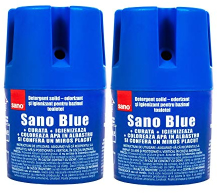 Sano Blue Water Toilet Bowl Cleaner Long Lasting Air Freshener WC Tablet Pack of 2