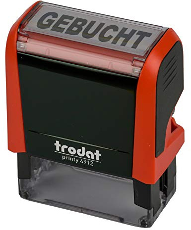Trodat Printy 4912 feuerrot GEBUCHT SCHWARZ