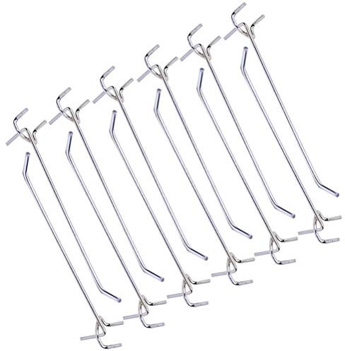 DOITOOL 40 piezas Ganchos para tableros con agujeros de Metal ganchos para estanterías y organizador de garaje gancho de colgar accesorios pegboard tableros de clavijas (15 x 2,5 x 3 cm)
