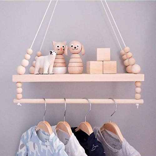 IVAILEX Wandregal Kinderzimmer, Hängeregal Kinderzimmer, Schweberegal Holz, Verwendet für Raumaufbewahrung, Schlafzimmer, Wohnzimmer, Kinderzimmerdekoration