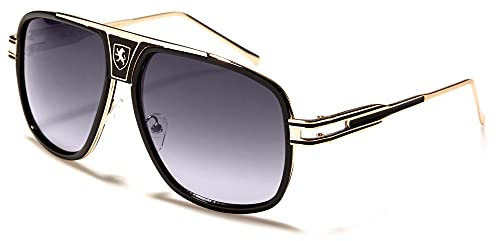 Emeco Pilotenbrille Pornobrille Sonnenbrille Fliegerbrille Herren Damen 8KN (smoke-gold-kn21035)