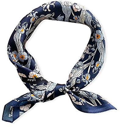 LumiSyne Seidenschal Damen Quadratischer Schal Kirschblüten Gedruckte Seiden Satin Weich Leicht Seidentuch Für Frauen Vierecktuch Bandana Kopfschmuck Halstuch