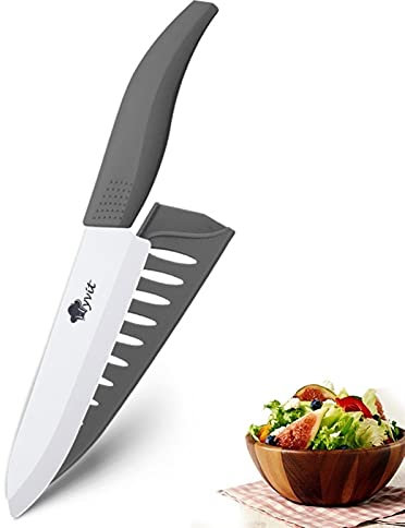 DZCP Cuchillo de Cocina Cuchillos de cerámica Cuchillos de Cocina 3 4 5 5 6 Pulgadas Chef Chef Cock Set + Peeler Blanco Blanco Hoja DE Zirconia Mango Multi-Color HANDA Calidad (Color : 6 Inch Grey)