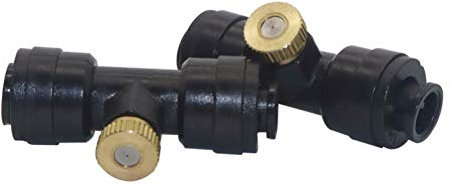 Sprinkler Gardening Watering 1/4 Hose Low Pressure 0.2/0.3/0.4/0.5mm 3/16 Thread Misting Nozzle with Plastic Slip Lock Tee Garden Irrigation Sprinkler 20Pcs (Color : 0.3mm Nozzle)