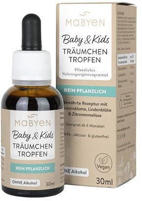 MABYEN Träumchen Tropfen 30ml | ohne Melatonin - pflanzliches Nahrungsergänzungsmittel Baby - Frei von Alkohol, Laktose, Gluten