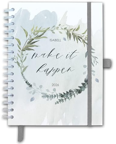 FEENSTAUB Fokus Planer personalisiert, Taschenkalender 2026, Life Planer, personalisierter Taschenkalender, Erfolgsjournal, Tagebuch Selbstreflexion, Tagesplaner A5, Kalender Greenery