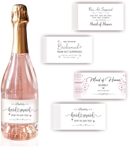 PH PandaHall 40 Stück Mini Weinflasche Etiketten 4 Stile „Now Act Surprised Maid of Honor Aufkleber Für Hochzeitstag Brautparty}