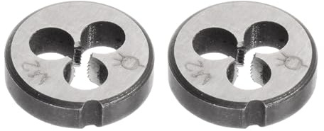 QUARKZMAN 2 Stück Runde Schneideisen, Metrisches M2 x 0,4 Gewinde (Rechtsgewinde), Legierter Werkzeugstahl Schneideisen Reparaturwerkzeug