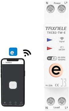 Ewelink wifi interrupteur intelligent interrupteur temps relais minuterie 1P + n 10A 16A 20A 25a 32A 40A 63A 110V 220V télécommande sans fil commande vocale (25A)