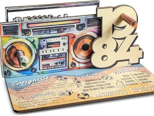 41 Geburtstag - Damals.. 1984 3D-Holzkarte | Geldgeschenke, Geschenk 41., 41 Geburtstag Männer & Frauen, 41. Geburtstag Geldgeschenk, Geburtstagskarte 41, 41 Geburtstag Deko