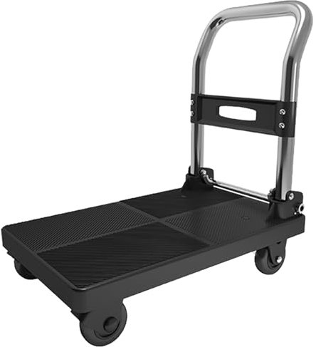 MINGYIHUI Plattformwagen Schwerlast-plattformwagen – Einhändig Klappbarer Plattformwagen Mit Leisen Rädern – Klappwagen Sackkarren(Size:70 * 42,Color:schwarz)