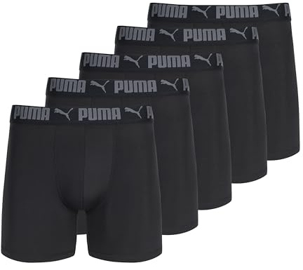 PUMA Performance Boxershorts för män, underkläder, 5-pack, Svart, L