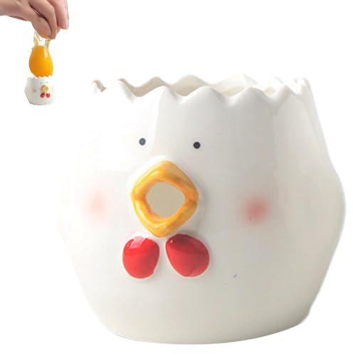 Egg Separator,Ceramic Egg Yolk Egg White Separator,Novelty Cute Vomiting Chicken Egg White Separator,Practical Egg Yolk Separator,Portable Kitchen Gadgets Baking Tool