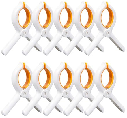 KBRPEY 10 Pezzi Mollette Bucato Grandi Resistenti Antivento Pinze Stendino Robuste Clip Biancheria Primavera Forte Presa