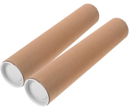 SHINEOFI 2stücke Kraftpapier Versandröhre Karton Röhren Mit Kappen Aufbewahrungsröhren Für Poster Kunstwerke Dokumente Braune Versandtaschen Für Lagerung Und Transport