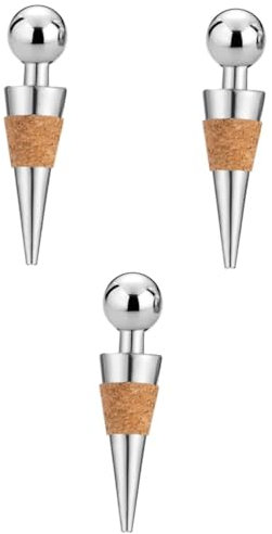 3St Weinverschluss aus Zinklegierung wine bottle stopper verkorker für weinflaschen champagnerverschlusss Champagnerstopfen Weinflaschenverschluss Weinsparer Weinbewahrer Hölzern Alipis