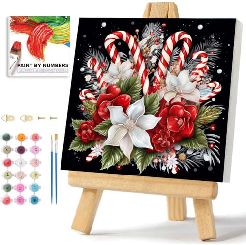 WEMEON Kit per dipingere con i numeri, con cornice, per adulti, facile da dipingere con i numeri, per adulti e principianti, semplice da dipingere con i numeri, regalo di Natale, decorazione da parete
