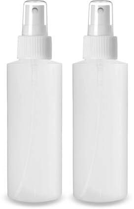 ljdeals 4 oz Plastic Spray Bottles, Fine Mist, Refillable, Reusable Empty Bottles for Household Use, Essential Oils, Perfumes, Travel Size, Pack of 2, Made in USA