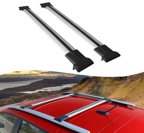 Car Roof Racks For Dacia Duster Hs 2014-2017, Raised Roof Rails | Axenture Aluminium Roof Bars, Set of 2, 75 kg Dynamic Load, T-Slot for Roof Boxes, Bikes, Ski, Kayaks & Luggage Grey