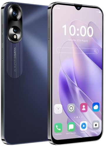 JoyHandy Unlocked Cheap 4G Mobile Phone 6,3-Zoll HD Screen, 32GB ROM (256GB Extension), Android 10.0, Dual SIM,Face ID/WiFi/GPS/OTG 4G Smartphone (A38-Black)