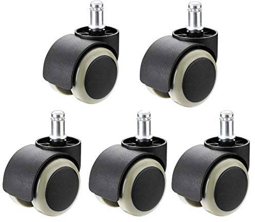 CORNLYYUMI Stück Bürostuhlrollen, 50 mm Bürorollen, drehbare Ersatz-Doppelrollen, leise 360-Grad-Lenkrollen, perfekt für Hartholzböden, Teppich, Laminat und Fliesen (grau)
