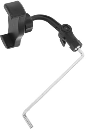 MUELODSIC Pinza Resistente para Teléfono Forma de Saxofón Negro en Abs y Acero Inoxidable, Soporte Compatible para Aprendizaje y Actuaciones Musicales