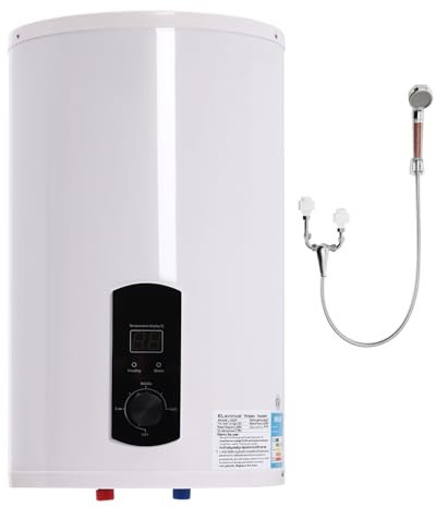 OUBUBY Chauffe-eau électrique 30 l - 2000 W 220 V - À suspendre au mur - Économie d'énergie - Chauffe-eau - Réservoir intérieur émaillé - Écran LED (30 l)
