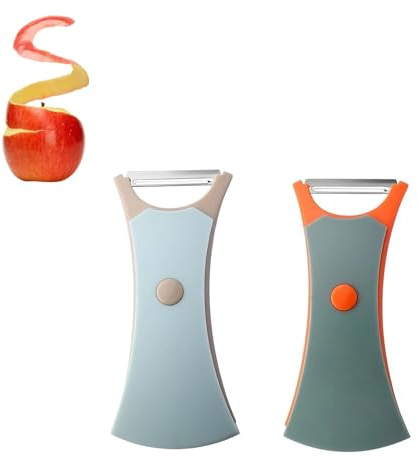 DIYCUT 2 Pezzi Pelapatate Professionale, Pela Mela 2 in 1 | Pelapatate Rotante per Verdure, Taglia Patate a Julienne con Lama in Acciaio Inox, Adatto per Verdura, Zucca, Mele