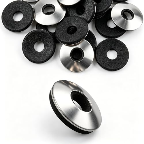 20 Piezas Arandelas de Sellado Adheridas con EPDM M8 x 22 mm EPDM, Arandelas de Acero Inoxidable con Junta de Goma para Tornillos Autoperforantes y Fijaciones Metálicas