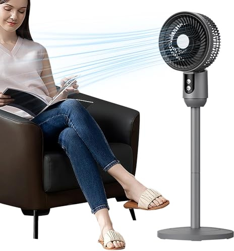Genérico Ventilatore da terra - Potente Ventole a piedistallo | Raffreddamento Silenzioso Con 3 Velocità, Circolatore D'aria Oscillante Regolabile In Altezza Per Casa, Ufficio E Interni