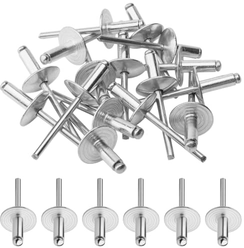 120 Piezas Remaches Ciegos de Aluminio, Remaches Ciegos de Brida Grande
