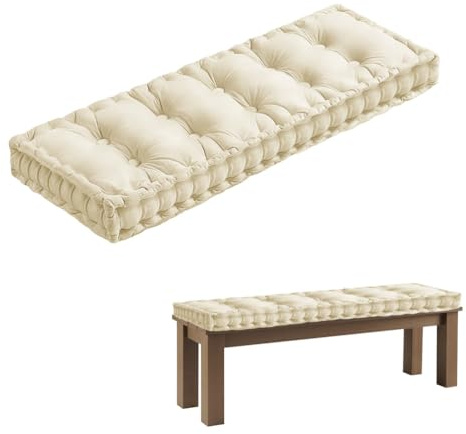 Genérico 10cm Cojines para Banco 1/2/3 Plazas CojíN para Banco de Interior CojíN para Banco Zapatero Terciopelo Antideslizante para Patio, Cocina, Comedor, Terrazas,A,90x50x10cm
