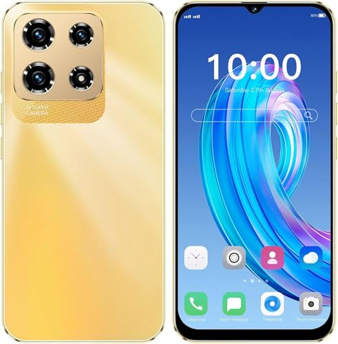 JtQtJ 4G Smartphone Without Contract, 3GB + 32GB/SD to 256GB, Android 12.0 Mobile Phone, 6.3 Inch HD+ Screen, 16MP + 13MP Camera, 5000mAh Big Battery, Dual SIM,GPS,Face ID,OTG (Note30Pro-Gold)