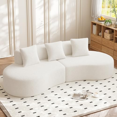 A ALFRESCOOL Modern Curved Modular Sectional Divano angolare con funzione di sonno, 5 posti, divano imbottito, divano con cuscino per soggiorno, appartamento, decorazione per la casa, facile da