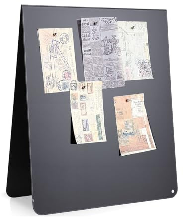 ZJchao Tableau D'affichage de Table, Tableau Mémo en Métal Double Face de 12x10 Pouces avec Finition Noire Mate pour Cuisine, Bureau, Maison, Salle de Classe