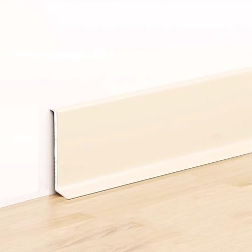 Lot de 4 plinthes modernes en aluminium (125 cm chacune) - Facile à installer - Moulage mural et sol - Finition élégante au lait d'œuf de cacao - Parfait pour la rénovation de la maison et la