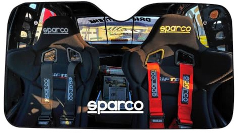 Parasol de Aluminio DISEÑO Asientos SPARCO con ventosas 130 x 70 cm y Universal