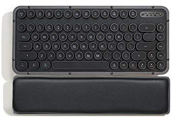 Azio Retro Compact Keyboard (Gunmetal) - Luxury Vintage Backlit Mechanical Keyboard with Arm Rest