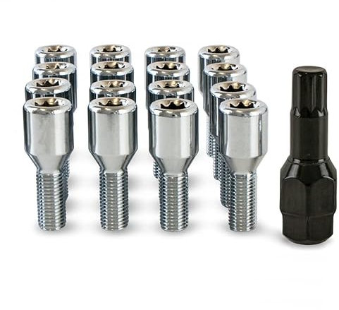 16 x Slim Fit Tuner Wheel Bolts Nuts for Suzuki Splash with Aftermarket Alloys - SFP-16BM17TK+Key199