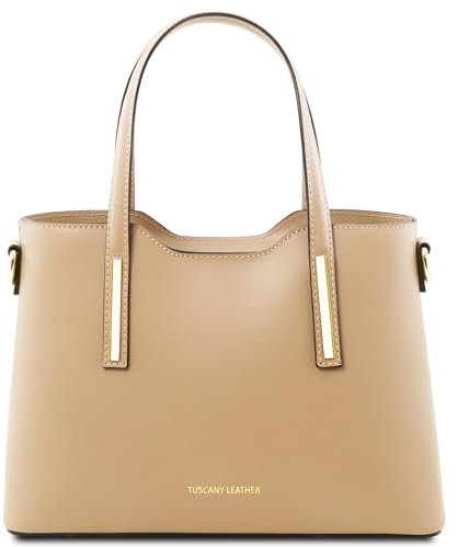 Tuscany Leather Olimpia - Borsa shopper in pelle Ruga - Misura piccola - TL141521 (Champagne)