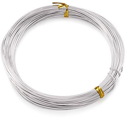 Cheriswelry Silberfarbener Aluminiumdraht, 0,8 mm, 10 m, biegbarer Metalldraht für Schmuckherstellung, Puppen, Skelett, DIY Handwerk