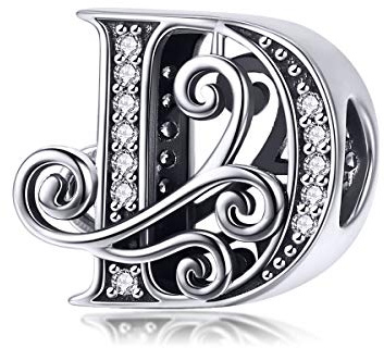 Lorrifal Solid 925 Sterling Silber Brief Initial D Charm Europäische Armband Halskette Frauen Mädchen Schmuck Geschenk
